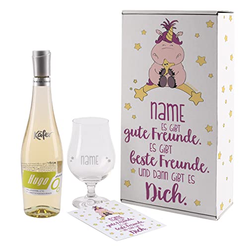 Knuddelhorn® Käfer Hugo alkoholfrei Geschenkset für die beste Freundin mit Namensgravur in einzigartigem Geschenkkarton von Knuddelhorn