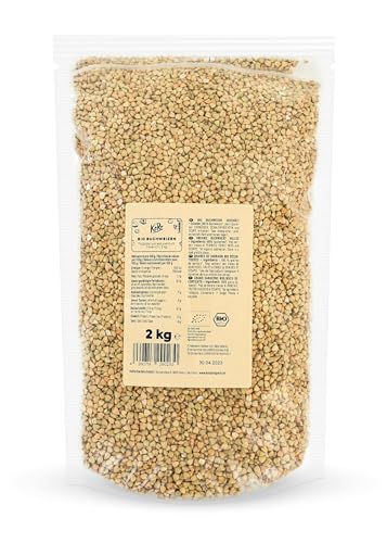 KoRo - Bio Buchweizen 2 kg - Pflanzliche Proteinquelle - Ballaststoffquelle - Ideal als Beilage, Topping, Müsli oder zum Backen von KoRo