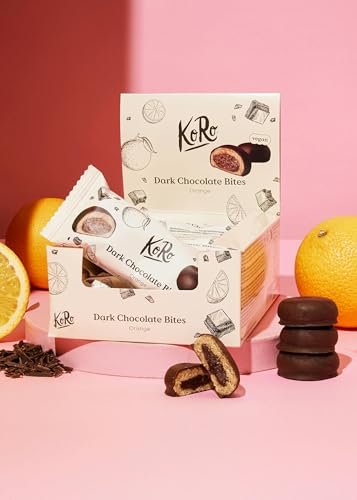 KoRo - Bio Dark Chocolate Bites Orange 12 x 2 x 20 g - Basis aus Haferflocken und Cashews - Fruchtige Orangenfüllung - Vegan von KoRo