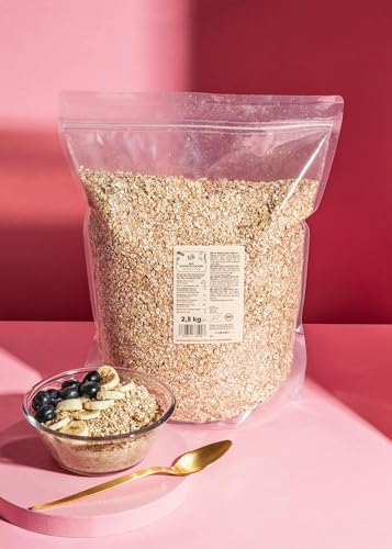 KoRo - Bio Dinkelflocken Kleinblatt 2,5 kg - Zarte Flocken - 100% Dinkel - hochwertige Bio-Qualität - Leicht nussig - Alternative zu Haferflocken - Für Porridge & Müsli - Zum Kochen & Backen von KoRo