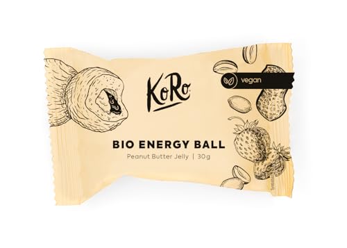 KoRo - Bio Energy Ball Peanut Butter Jelly 14 x 30 g - Vegan - Doppelfüllung! - Crunchy Erdnuss-Chunks von KoRo