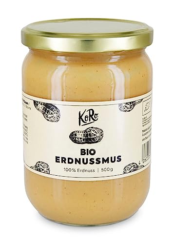 KoRo - Bio Erdnussmus 500 g - Mus aus 100% Erdnüssen ohne Zusatz von Zucker und Öl von KoRo