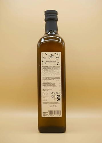 KoRo - Bio-Leinsamenöl 750 ml - Kaltgepresst - Mild-nussiger Geschmack - Ideal im Salat, Porridge und Co. von KoRo