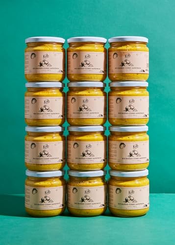 KoRo - Bio Mango-Curry Aufstrich 12 x 380 g - Fürs Brot & zum Verfeinern von Speisen - Vegan & ohne Zuckerzusatz* - Tropisch-fruchtiger Geschmack von KoRo
