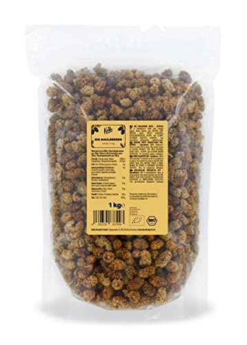 KoRo - Bio Maulbeeren Getrocknet 1 kg - Ungeschwefelte und ungezuckerte Trockenfrüchte in der Vorteilspackung von KoRo