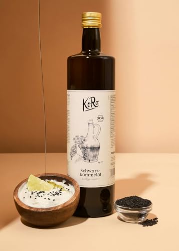 KoRo - Bio Schwarzkümmelöl 1l - Kaltgepresstes pflanzliches Öl frei von Zusätzen vegan und 100% Bio von Allgäuer Ölmühle