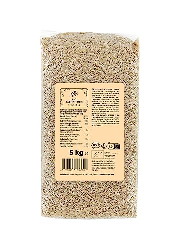 KoRo - Brauner Bio Basmati Reis 5 kg - Intensives Aroma - Nussiger Geschmack - Lockere Konsistenz von KoRo