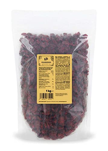 KoRo - Cranberries getrocknet mit Ananasdicksaft gesüßt 1 kg - Ohne Schwefel und künstliche Zusätze - Snack, Topping, Back- und Müsli-Zutat von KoRo