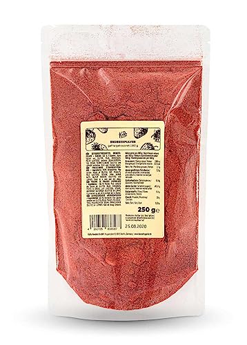 KoRo - Gefriergetrocknetes Erdbeerpulver 250 g - Pulver aus 100% Erdbeeren ohne Zusätze perfekt für Smoothies und zum Backen von KoRo