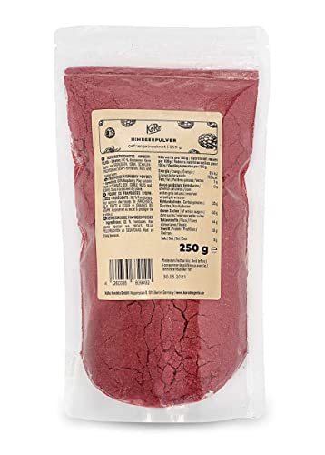 KoRo - Gefriergetrocknetes Himbeerpulver 250 g - Pulver aus 100% Himbeeren ohne Zusätze perfekt für Smoothies und Bowls von KoRo