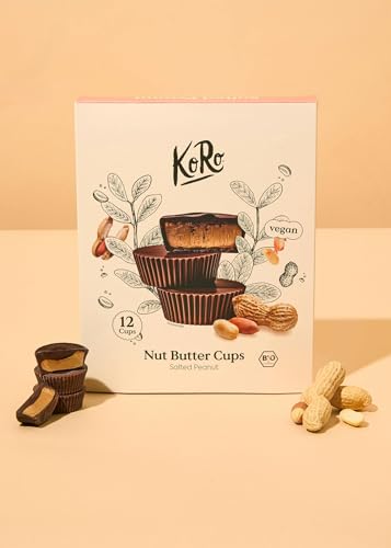 KoRo - Geschenkbox Bio Nut Butter Cups Salted Peanut 12 x 13 g - Mit Kokosblütenzucker gesüßt - Vegan - Ideales Geschenk für Foodies von KoRo