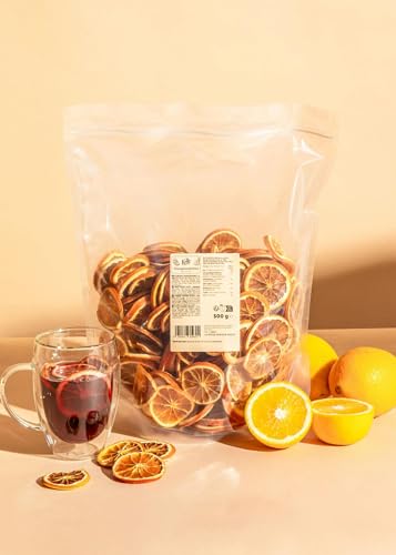 KoRo - Getrocknete Orangenscheiben 500 g - Als Gewürz, Deko oder Garnitur - Für Cocktails, Tee und Glühwein - Ganzjährig fruchtiges Orangenaroma - 100% Orange von KoRo