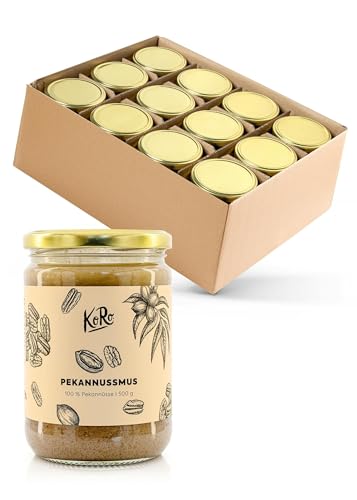 KoRo - Pekannussmus 12 x 500 g - 100% geröstete Pekannüsse im Vorteilsglas von KoRo