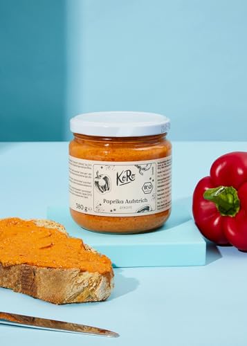 KoRo - Pikanter Bio Paprika Aufstrich - Leicht scharf und säuerlich im Geschmack - Mit Sonnenblumenkernen - Rein pflanzlich von KoRo