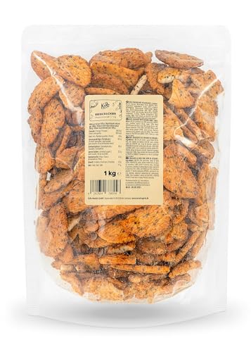 KoRo - Reiscracker Mooncracker 1 kg - Asiatisches Reisgebäck mit Sesamsamen - Super crunchy - Perfekt für Käseplatten, als purer Snack oder als Topping - Vorteilspackung von KoRo