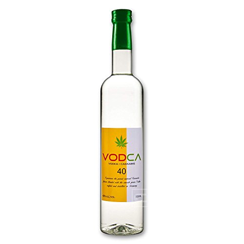 König Design 1 Flasche Cannabis Vodka 0,5l | Wodka Drink 40% Alkohol mit Hanfblüten Aroma | Alkoholische Schnaps Geschenk-Idee für Männer von König Design