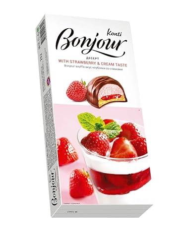 Schaumzuckerware Bonjour souffle mit Erdbeer-Sahnegeschmack 232g von Konti Bonjour