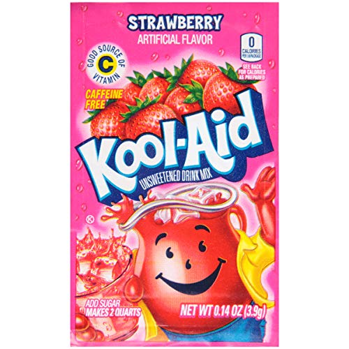 Kool-Aid Erdbeere Ungesüßte Soft-Drink Mischung , 0,14Ounce Verpackungets (Verpackungung Mit 96) von Kool-Aid