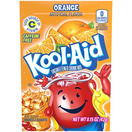 Kool-Aid Orange Unsweetened Soft Drink Mix, 0.15-Ounce Packets (Pack of 96) von Kool-Aid