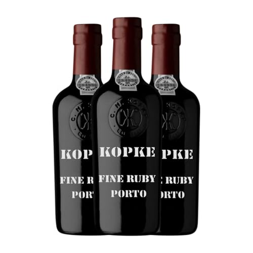 Kopke Ruby Porto 75 cl Verstärkter Wein (Karton mit 3 Flaschen von 75 cl) von Kopke