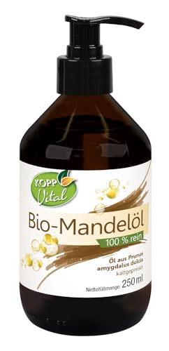 KOPP Vital® Bio-Mandelöl 100% | 250 ml | vegan | kaltgepresst | nicht komedogen | für Haut, Haare & Küche | hohe Qualität | vielseitig anwendbar von Kopp Vital