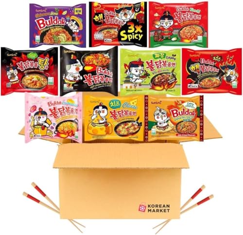 Mega Pack Samyang Buldak Ramen - Würzige und intensive Geschmacksexplosion (10er-Pack) von Korean Market