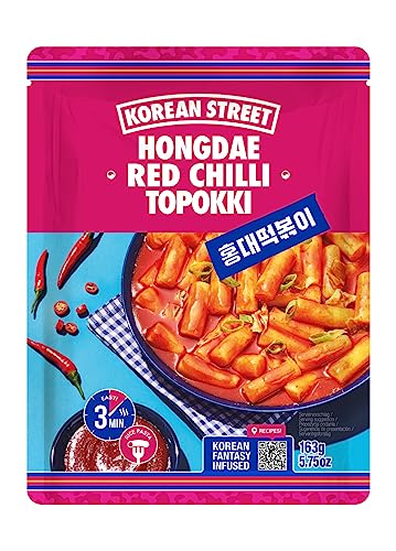[Korean Street] Hongdae Chili Tteokbokki - Reiskuchen mit Chilipaste, Koreanische würzige und süße Speisen, einfache und schnelle Zubereitung (1 PACK) von Korean Street