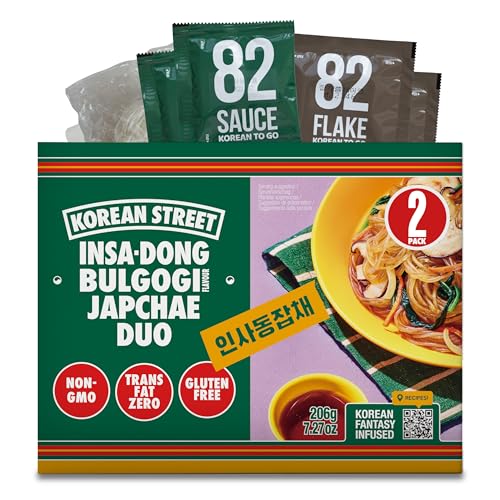 [Korean Street] Insadong Bulgogi Sauce Japchae (2 PACK) - schnelle und einfache koreanische Küche zu Hause - niedrige Kalorien herausfordernd mit einer warmen und süßen Sauce von Korean Street