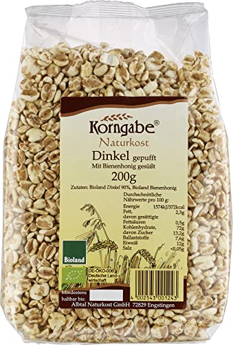 Korngabe Bio Dinkel gepufft mit Honig gesüßt (1 x 200 gr) von Korngabe