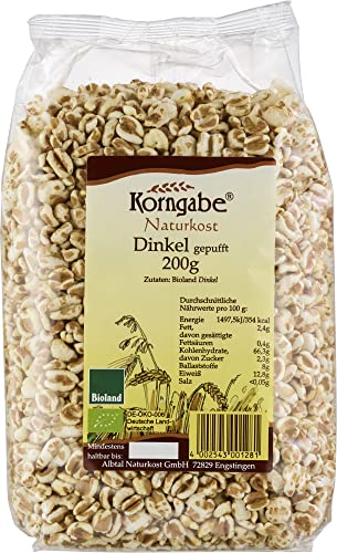 Korngabe Bio Dinkel gepufft natur (2 x 200 gr) von Korngabe