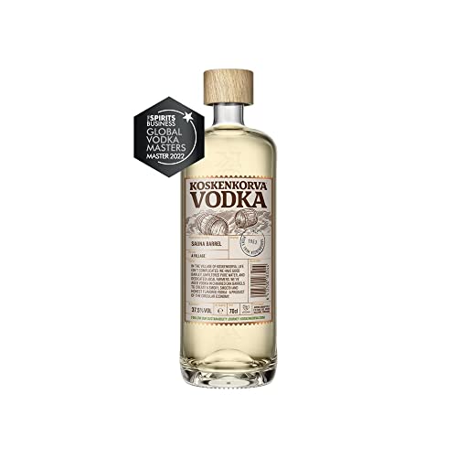 Koskenkorva Vodka Sauna Barrel 0.7L (37,5% Vol.) | Wodka mit einer weichen rauchigen Natur und einem Charakter wie Whisky. | Hergestellt in Finnland von Koskenkorva