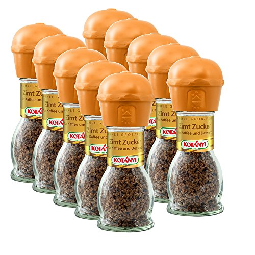 10er SET Kotanyi Zimt Zucker 37 g in Mühle grob + fein / Gewürzmühle von Kotányi GmbH