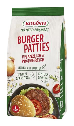 KOTÁNYI No Need For Meat Burger Patties, 100% pflanzlich, in wenigen Minuten zubereitet, 100 g von Kotanyi