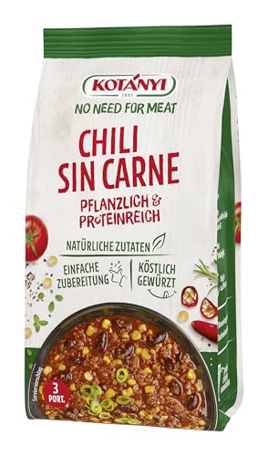 KOTÁNYI No Need For Meat Chili Sin Carne, 100% pflanzlich, in wenigen Minuten zubereitet, 100 g von Kotanyi