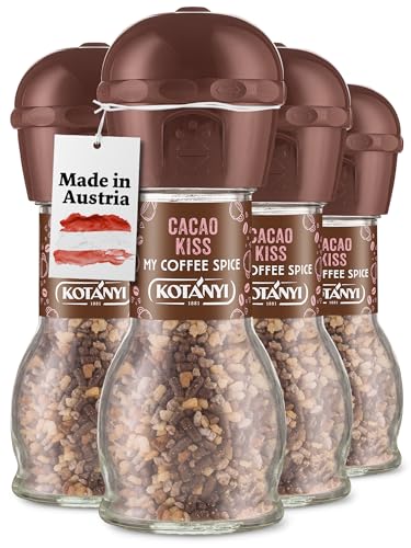 Kotanyi Cacao Kiss Kaffee Topping | wundervoll schokoladig mit feinen Schokostückchen, 4er Pack (4 x 63g) von Kotanyi