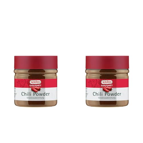 Kotanyi Gourmet Chili Powder Gewürzzubereitung | feurig-scharf, für typisch mexikanische Geschmacksnoten, 400 ml (Packung mit 2) von Kotanyi