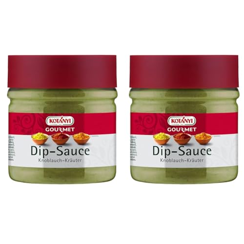 Kotanyi Gourmet Dip-Sauce Knoblauch-Kräuter | scharf-pikantes Aroma, aromatisch-würzige Kräuter, 400 ml (Packung mit 2) von Kotanyi