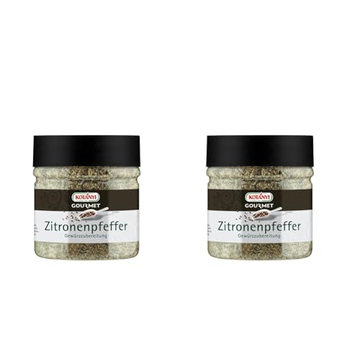 Kotanyi Gourmet Zitronenpfeffer Gewürzzubereitung | würzig-pfeffrig, zitronig-frisch, 230g (Packung mit 2) von Kotanyi