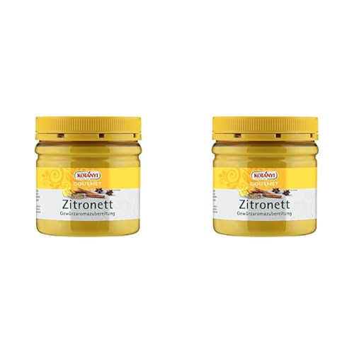 Kotanyi Gourmet Zitronett Zitronenaroma | frischer Ersatz für geriebene Zitronenschalen, frisches, leicht bitteres Aroma, 400 ml (Packung mit 2) von Kotanyi