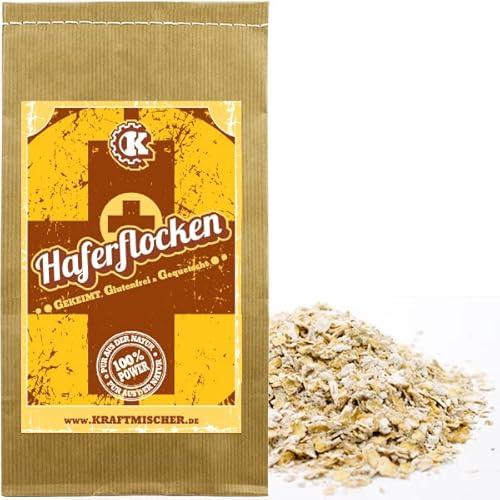 Bio Haferflocken gekeimt & zu Flocken verarbeitet- 1kg - Rohkostqualität Glutenfrei von Kraftmischer