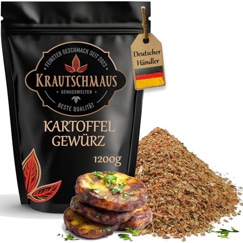 1200g Kartoffelgewürz von Krautschmaus, für Mashed Potatoes, zum Würzen, Kochen und Braten, Gewürzzubereitung für Kartoffeln, Bratkartoffelgewürz, reichhaltig im Geschmack, ohne Zusatzstoffe von Krautschmaus JSD