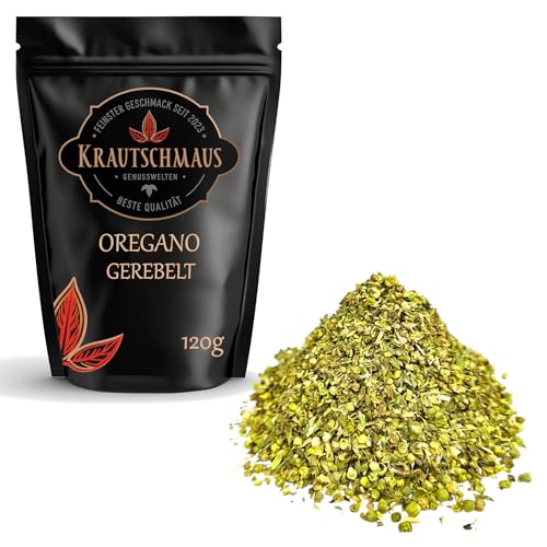 120g Oregano gerebelt von Krautschmaus, zum Würzen und Kochen für die mediterrane Küche, schonend getrocknet, ohne Zusatzstoffe von Krautschmaus JSD