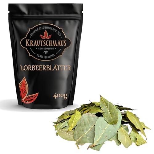 400g Lorbeerblätter von Krautschmaus, zum Würzen, Kochen und Schmoren, schonend getrocknet, intensives Aroma, ohne Zusatzstoffe von Krautschmaus JSD