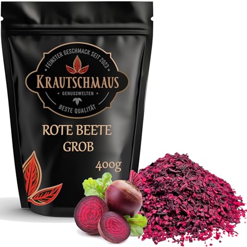 400g Rote Beete Flakes von Krautschmaus, zum Würzen, Kochen und Färben von Speisen, schonend getrocknet und geschnitten, intensive Farbe, ohne Zusatzstoffe von Krautschmaus JSD