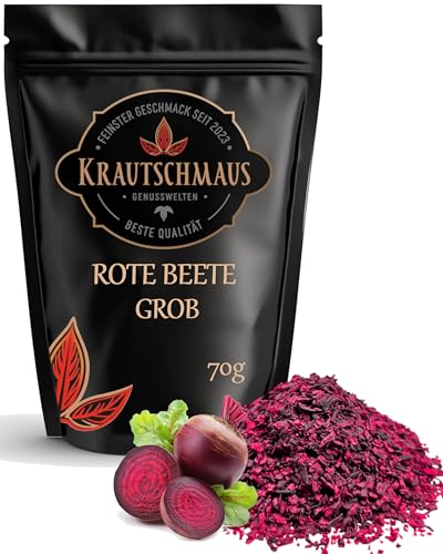 70g Rote Beete Flakes von Krautschmaus, zum Würzen, Kochen und Färben von Speisen, schonend getrocknet und geschnitten, intensive Farbe, ohne Zusatzstoffe von Krautschmaus JSD