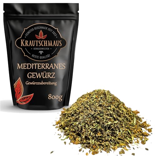 800g Mediterrane Gewürzzubereitung von Krautschmaus, Mischung zum Würzen und Kochen, reichhaltig im Geschmack, ohne Zusatzstoffe von Krautschmaus JSD