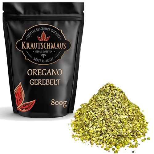 800g Oregano gerebelt von Krautschmaus, zum Würzen und Kochen für die mediterrane Küche, schonend getrocknet, ohne Zusatzstoffe von Krautschmaus JSD