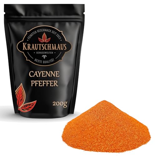 200g Cayennepfeffer gemahlen von Krautschmaus, Cayenne Pfeffer, Chilipfeffer Pulver, Chili Pfeffer Gewürz, Cayennepfefferpulver, Premium Qualität ohne Zusatzstoffe von Krautschmaus