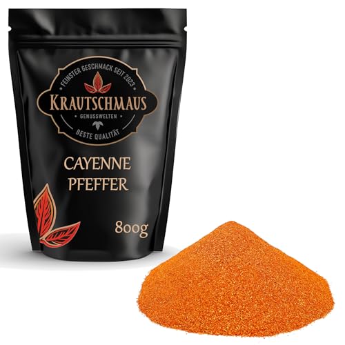 800g Cayennepfeffer gemahlen von Krautschmaus, Cayenne Pfeffer, Chilipfeffer Pulver, Chili Pfeffer Gewürz, Cayennepfefferpulver, Premium Qualität ohne Zusatzstoffe von Krautschmaus