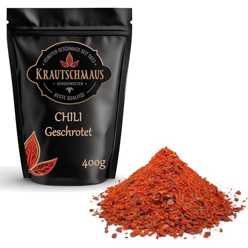 800g Chili Flocken geschrotet von Krautschmaus, Chiliflocken scharf, ohne Zusatzstoffe, Chilli Gewürz, geschrotete Chilischoten, Chilliflocken, Premium Chiligewürz scharf, Chili gehackt von Krautschmaus